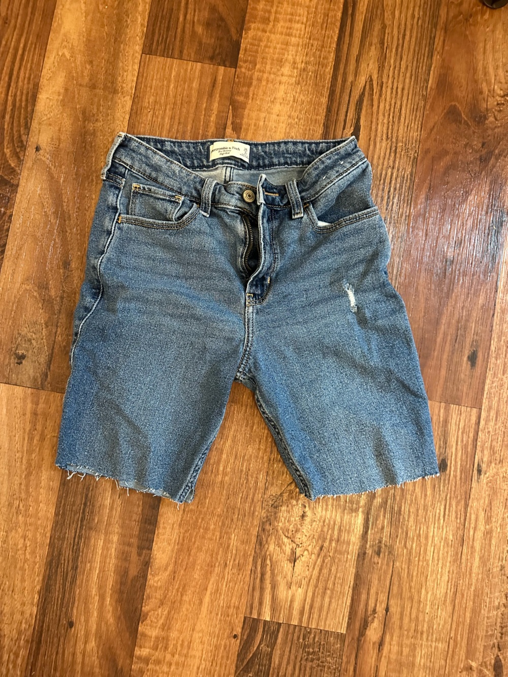 Abercrombie & Fitch Light Blue High-Rise Denim Shorts